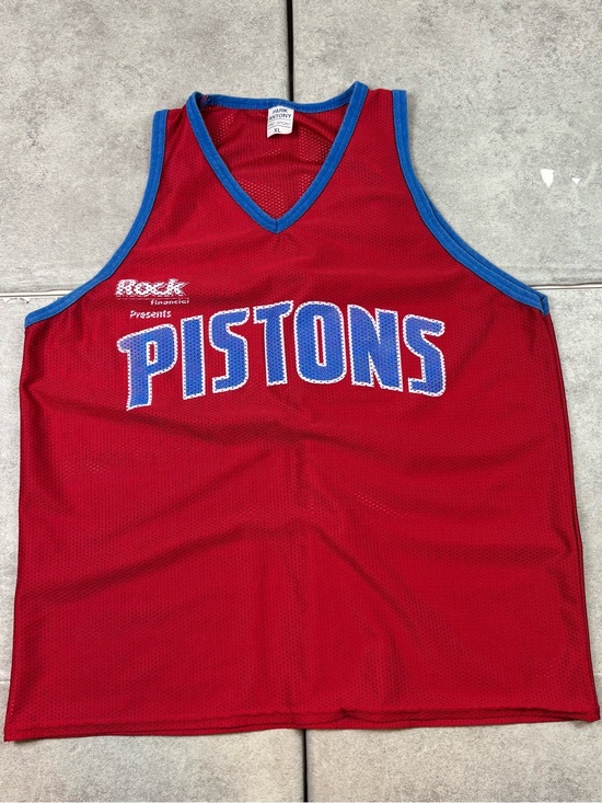 Other - Vintage red with blue trim detroit pistons jersey